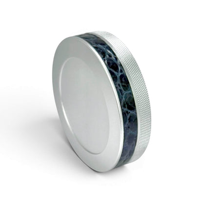 Silver on Midnight Blue Embossed Croc Leather Ruk Can Slim